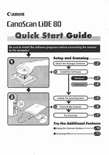 Canon CanoScan LiDe 80 manual. Camera Instructions.